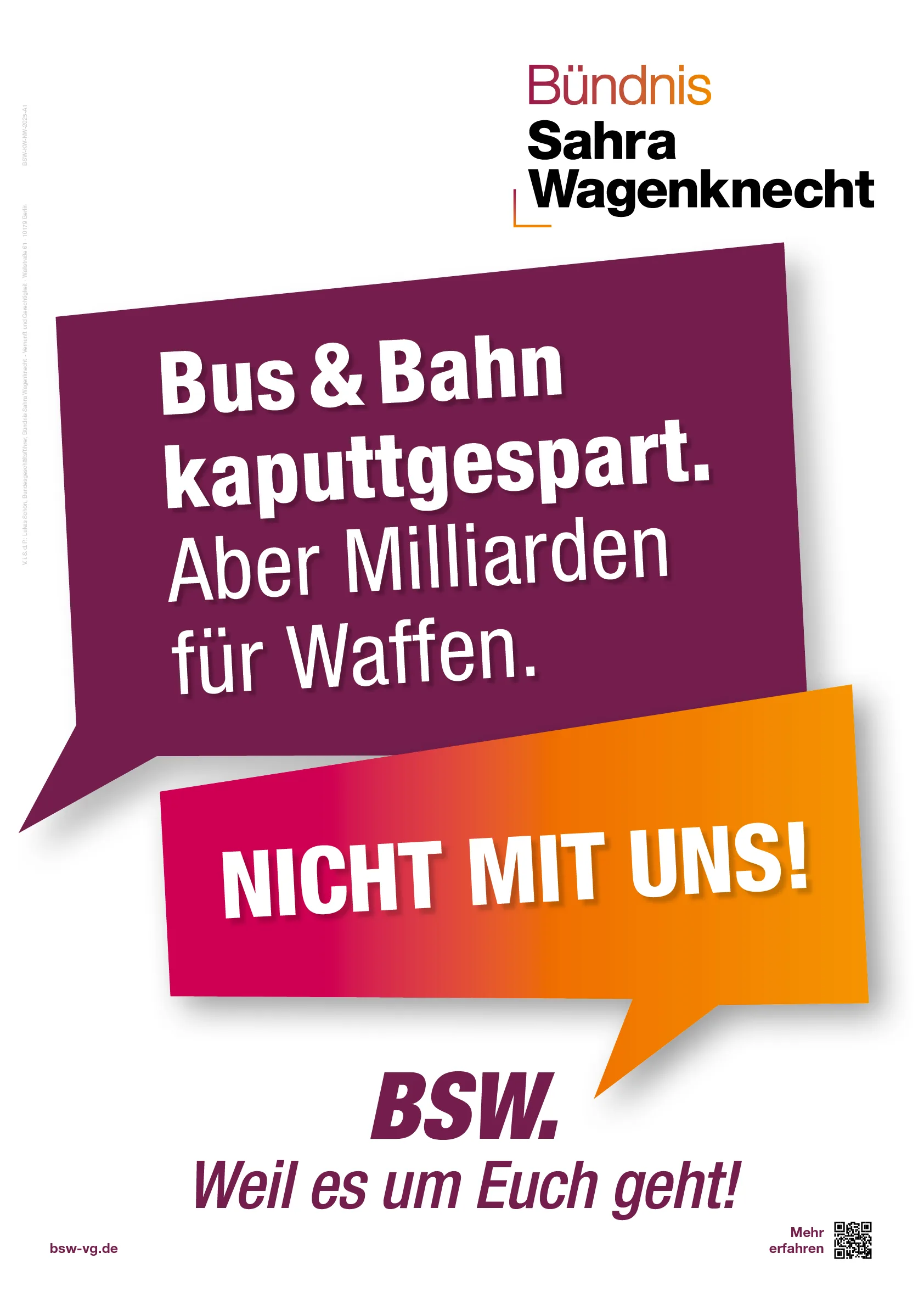 Plakat zum Thema kaputt gesparter Nahverkehr